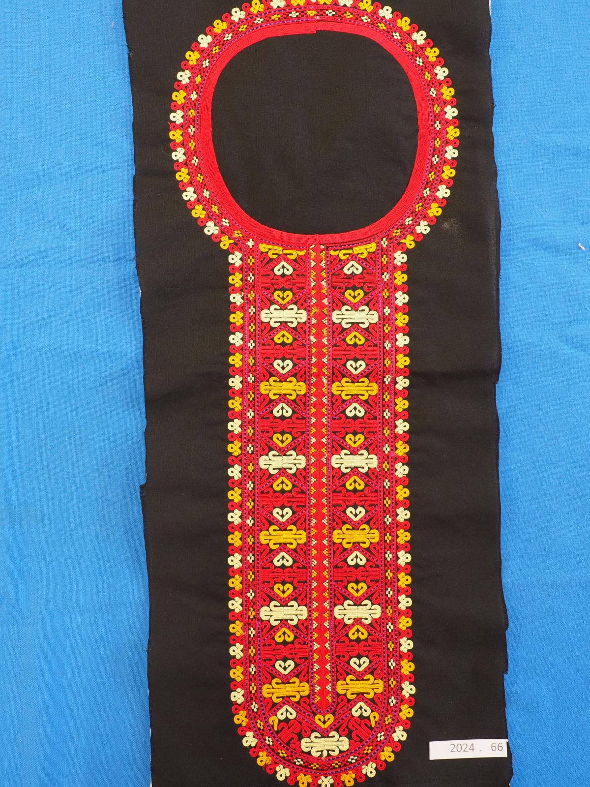 Turkmen machine embroidered shirt front