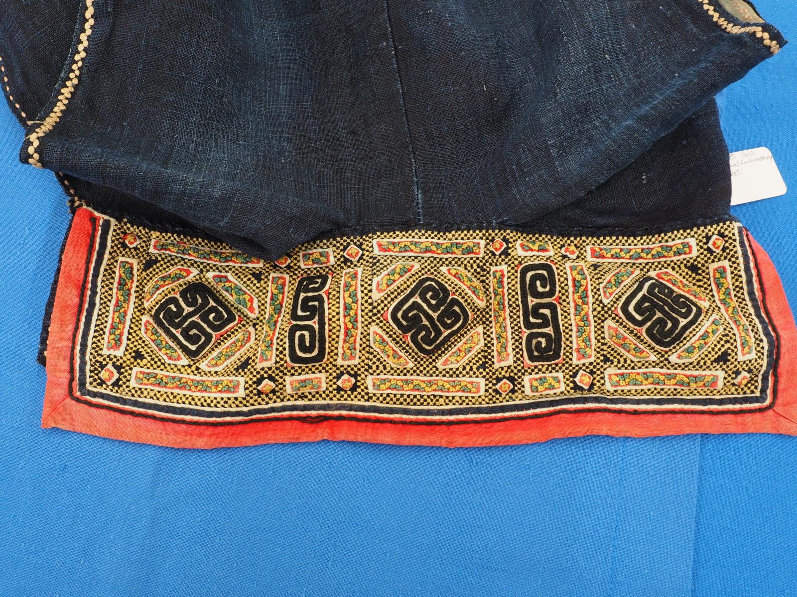 Hmong embroidered jacket collar detail