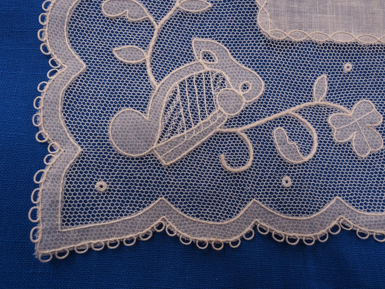 Carrickmacross handkerchief detail