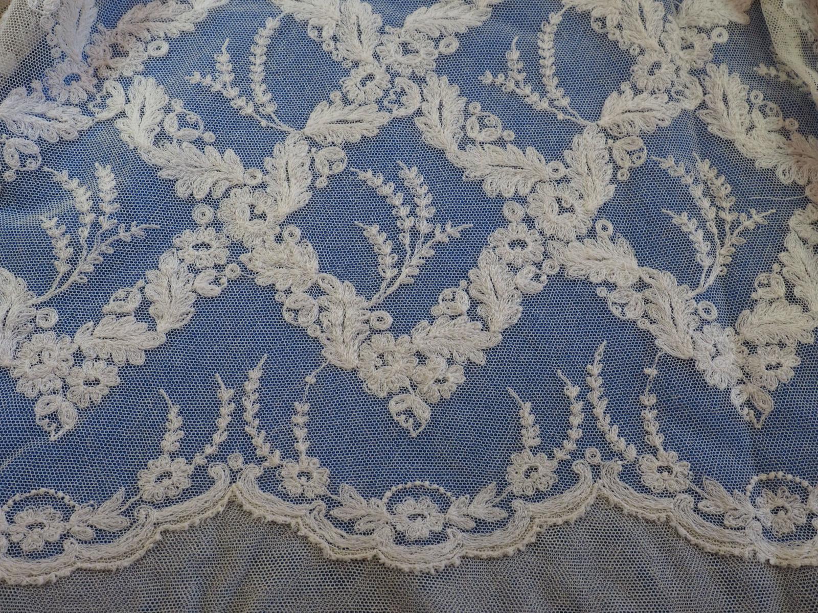 Detail of petticoat with tambour embroidery