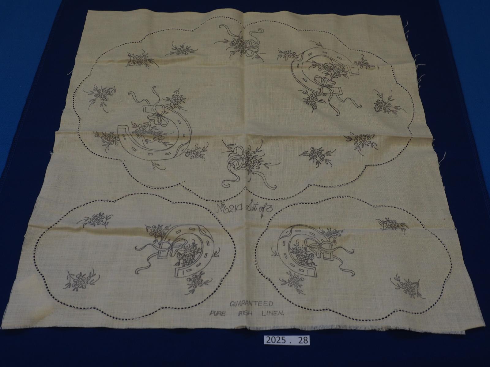 Stamped linen duchess set
