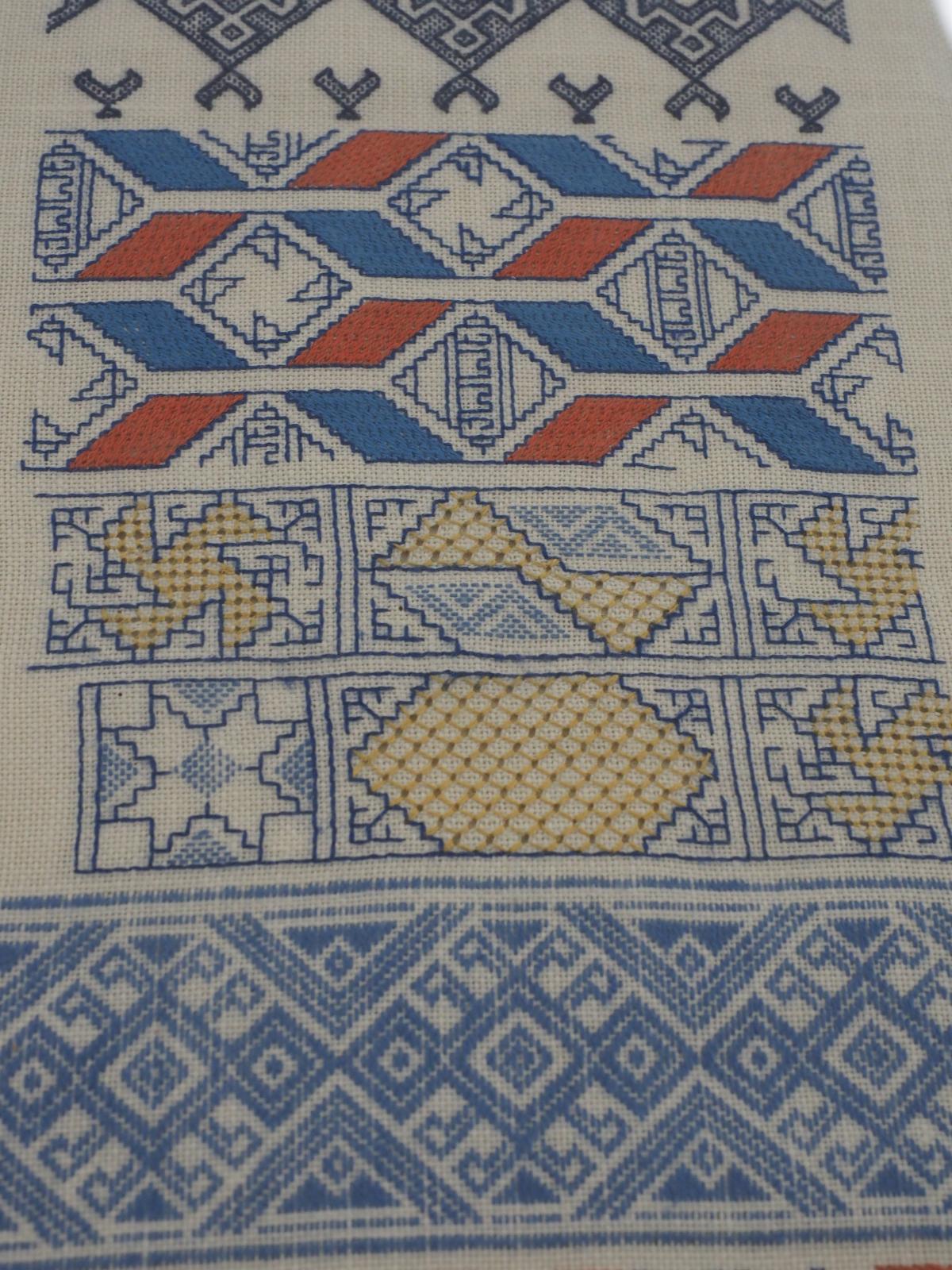 Embroidered sampler stitch detail