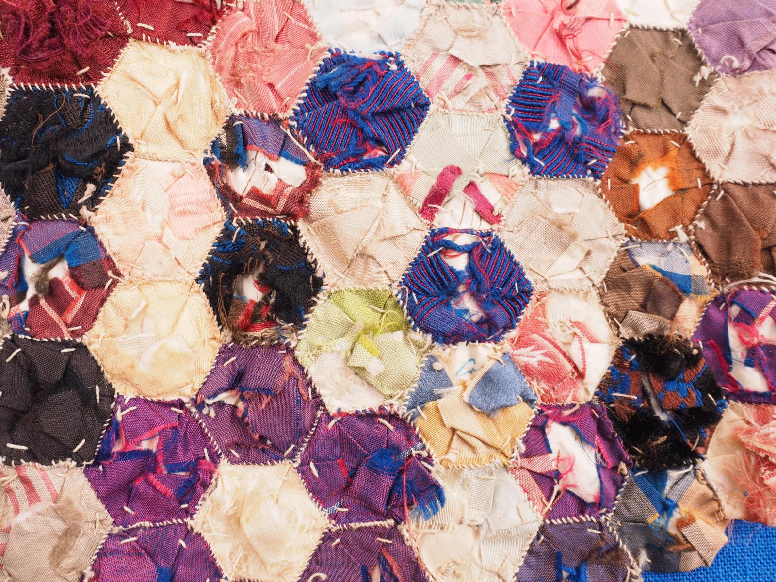 Hexagon patchwork quillt cover reverse