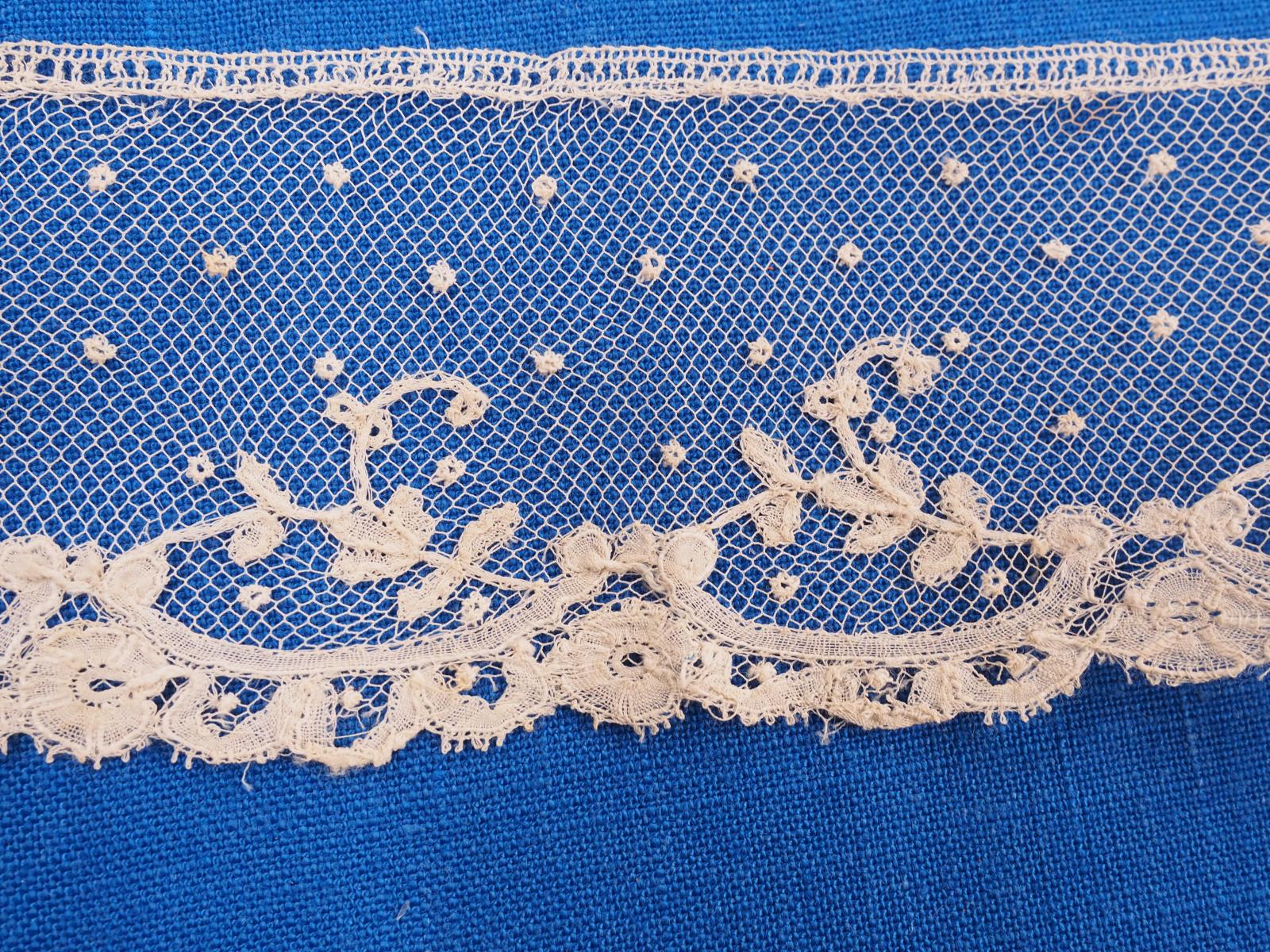 Tape lace on net ground detail
