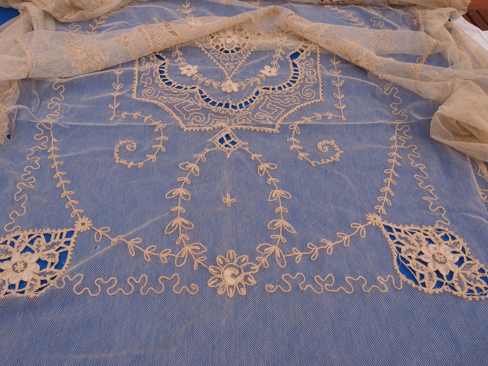 Tambour bedcover detail