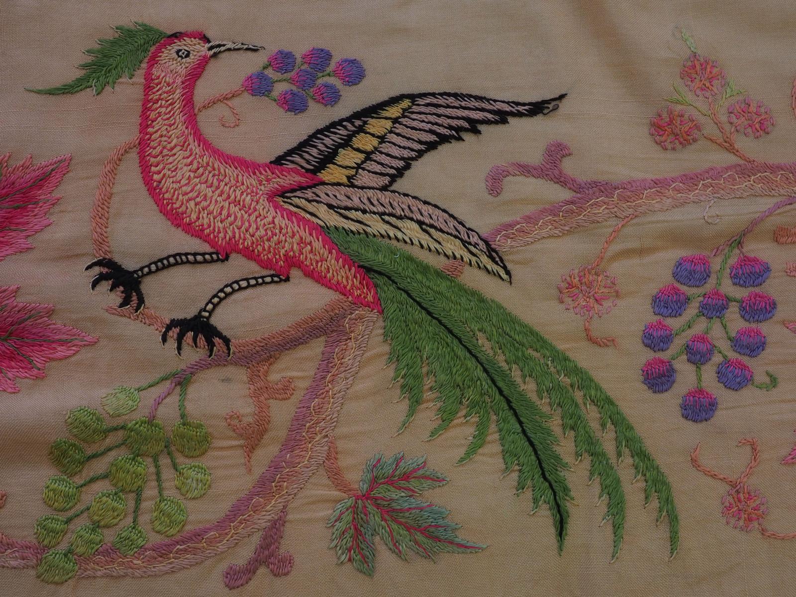 Detail of embroidered bedspread