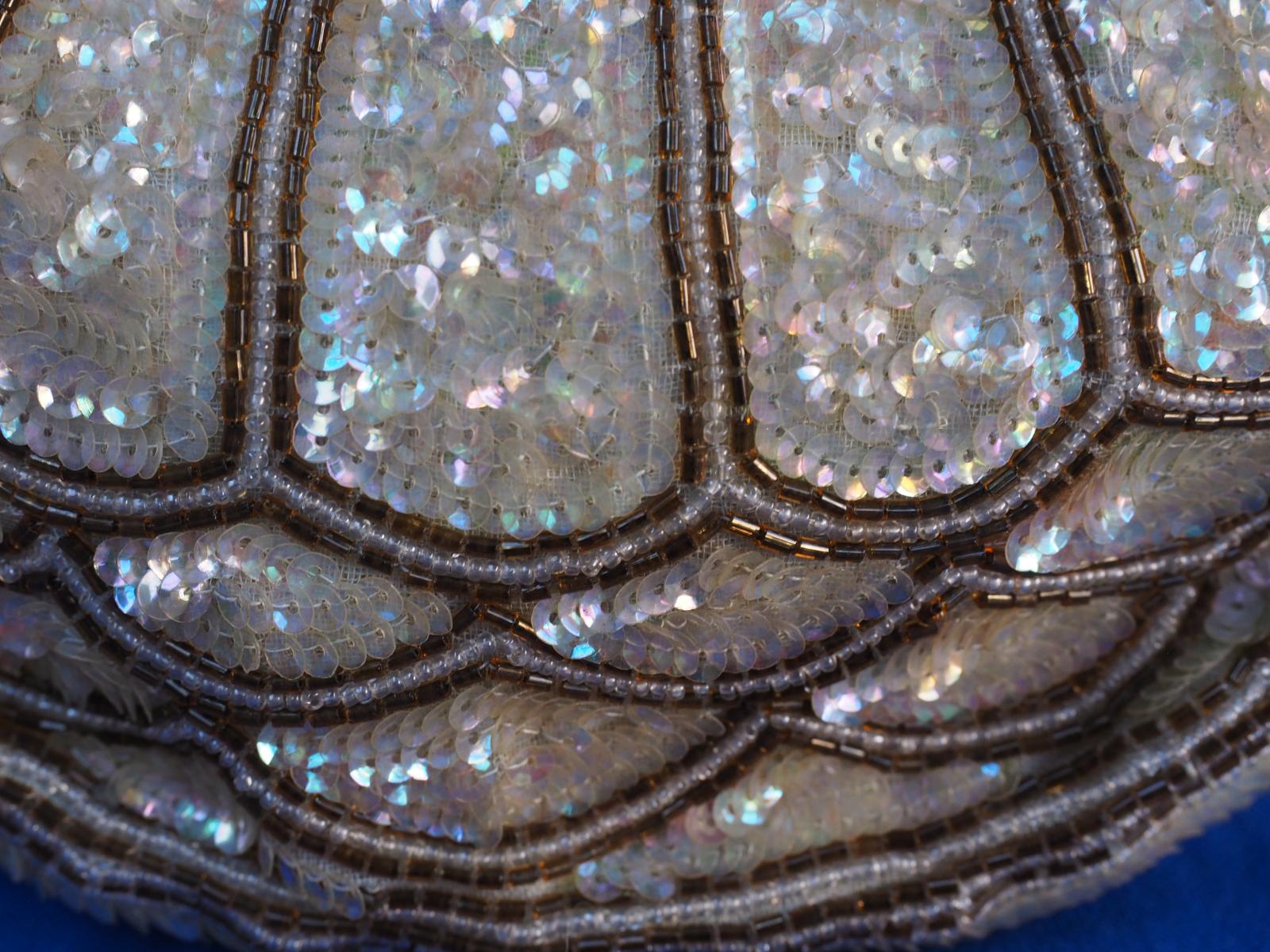 Detail of bag with sequins and beads