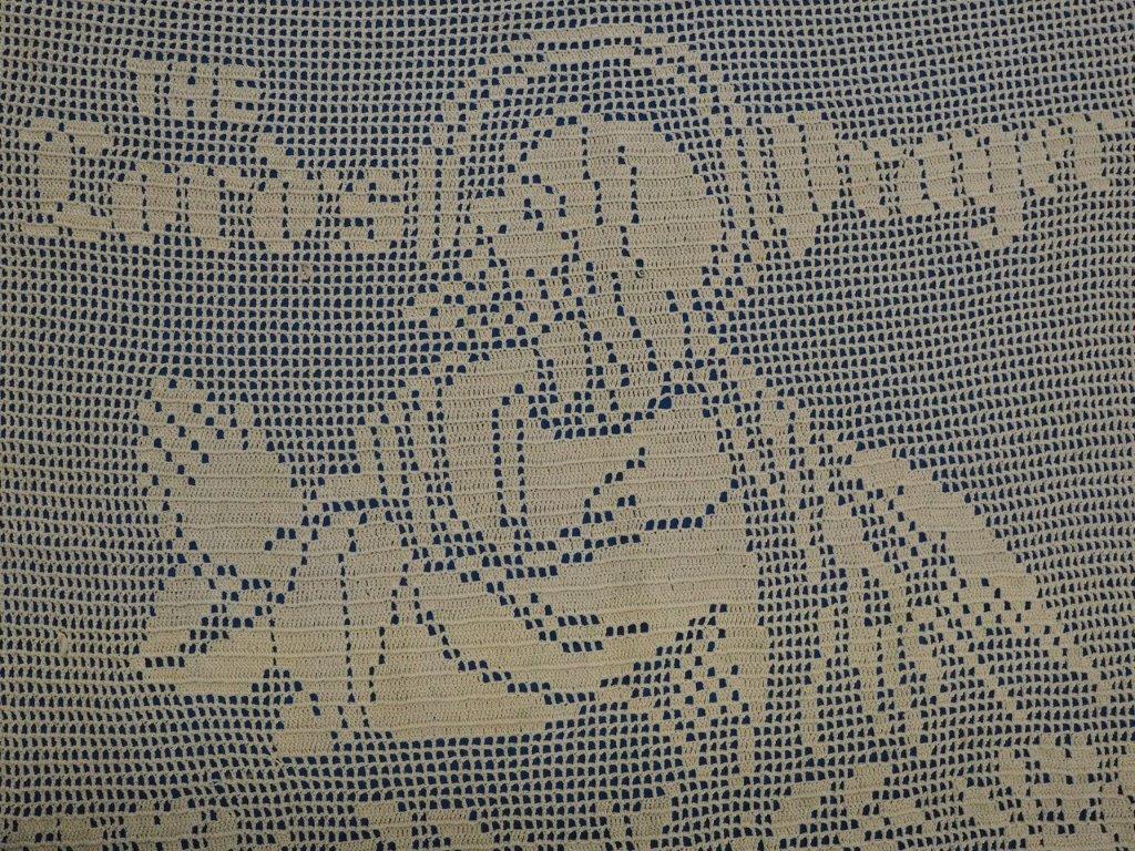 Lords Prayer in filet crochet detail