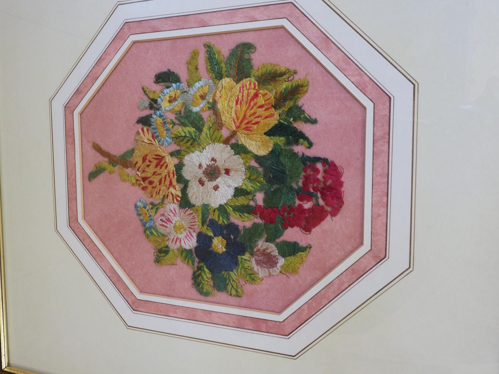 Floral embroidered picture detail