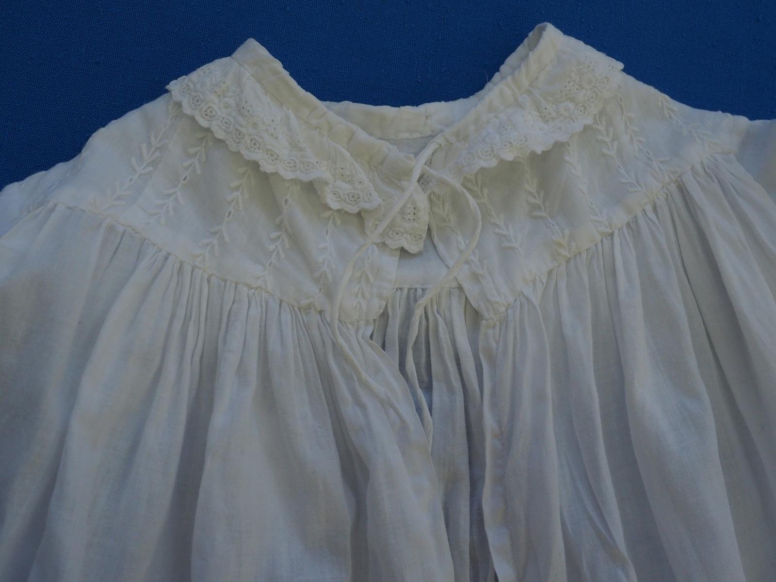 Baby dress embroidered in whitework back detail