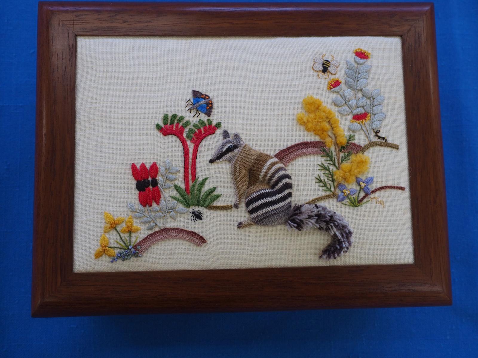 Box with stumpwork numbat