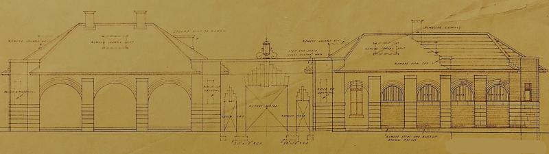 Original Plan for Artillery Barracks Gate and Detention Cells