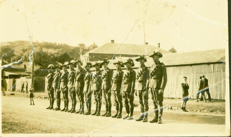 Light Horse soldiers in Clinton Street, Toodyay