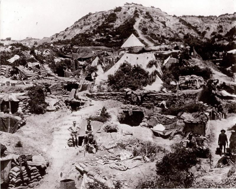 Australians on the slopes of Anzac Cove