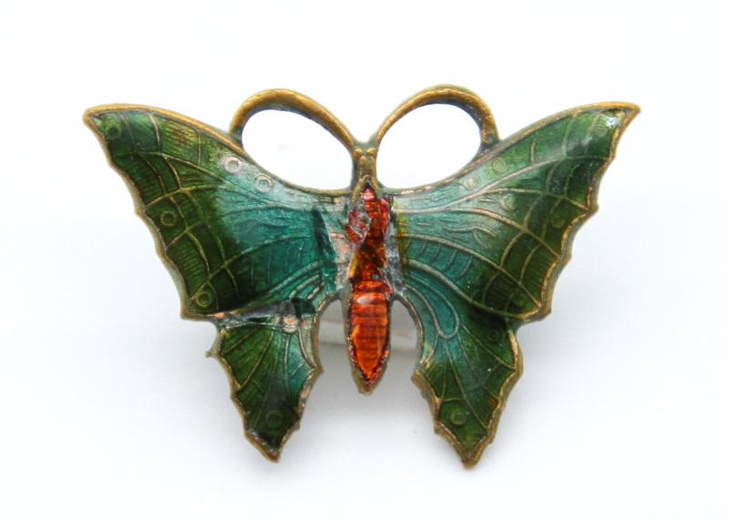 Butterfly brooch, enamelled