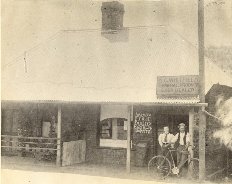 Oliver Whitfield's produce store, Toodyay 1900s.