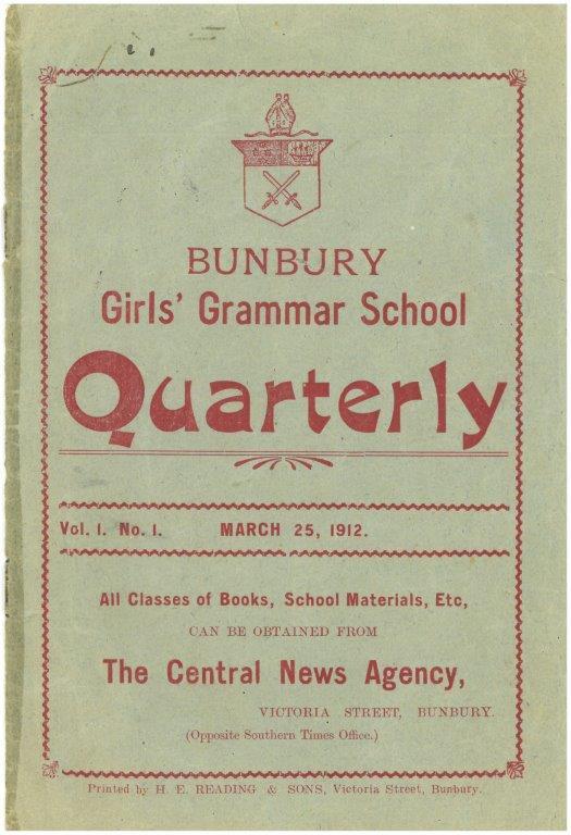 Volume 1 of the Bunbury Girls' Grammar School Quarterly