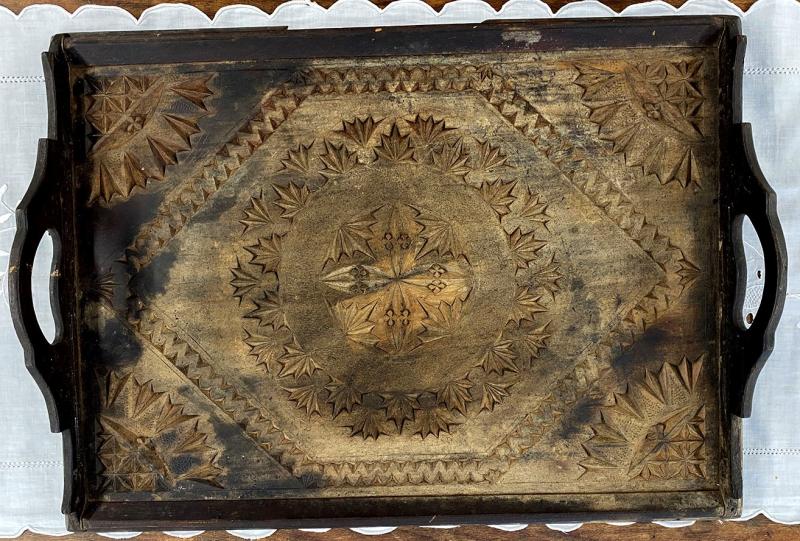 Wooden Tray hand carved by Marion St Clair (Clair) Layman