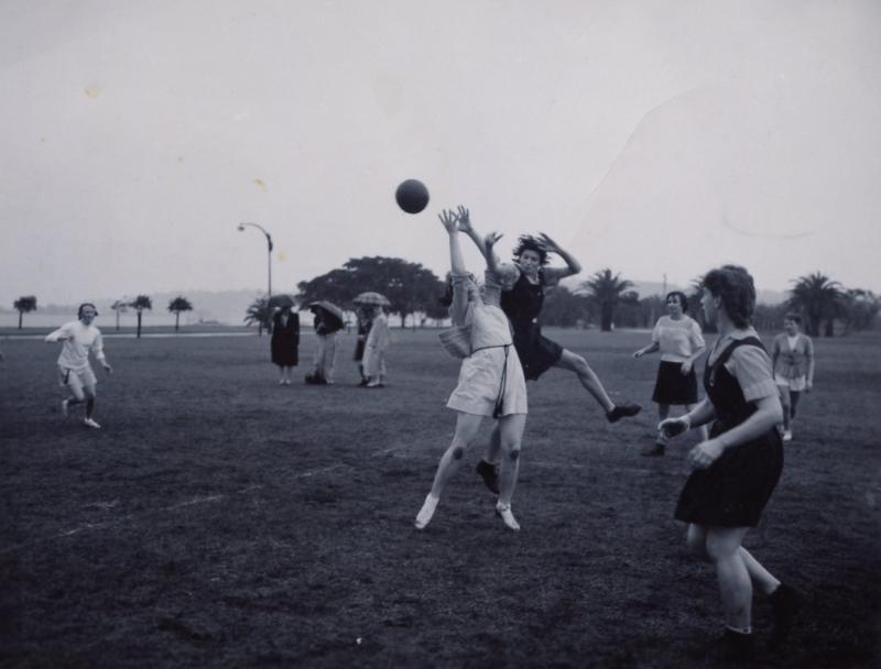Netball game at Langley Park 1940s
