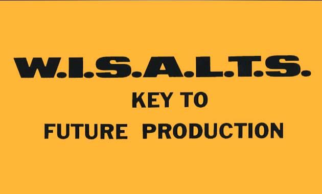 An image of black text on yellow background that says W.I.S.A.L.T.S. Key to future production