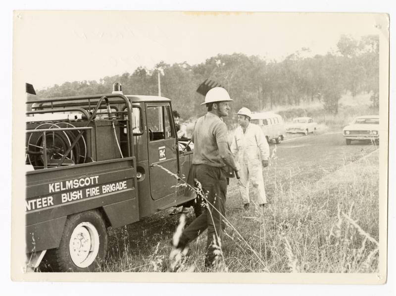 Neville Voysey and Lionel Brown from Kelmscott Volunteer Bushfire Brigade attending a fire