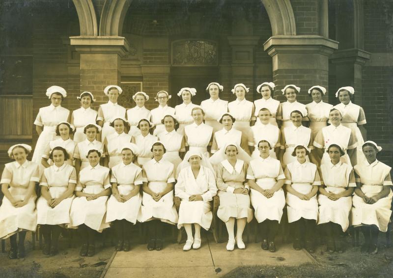 PH 2024.14 Group of nurses, Kirkman House, Perth Hospital c1937