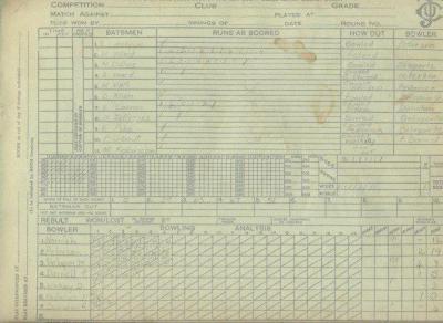 Upper Primary Cricket Score Book