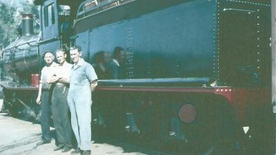 Locomotive No 176 with crew