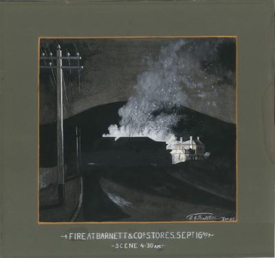 A FIRE AT BARNETT & CO'S STORES - 16 SEPTEMBER 1905. SCENE AT 4.30AM