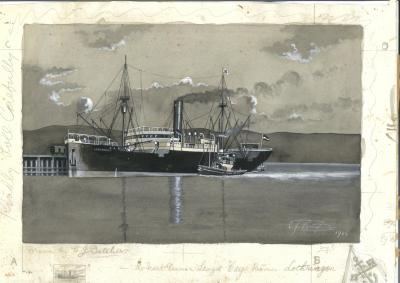 SS LOTHRINGEN {STEAMSHIP} AT ALBANY DEEP WATER JETTY