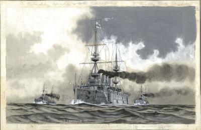 HM SHIPS POWERFUL, CHALLENGER & ENCOUNTER