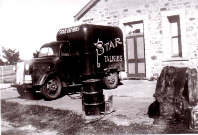 Cranbrook Hall circa 1930. Van delivering Star Talkie Film Show