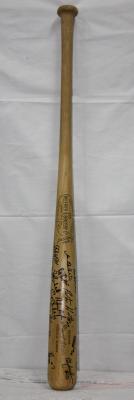 Wooden baseball bat signed by the 1985 Australian Baseball Team