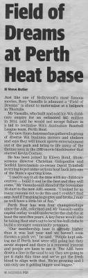 2018 'The Weekend West' newspaper articles on the new owners of Perth Heat Baseball Team