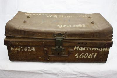 Tin trunk, H.A. Hammond