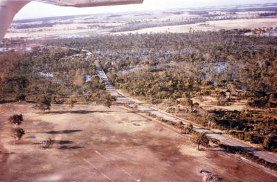 Aerial View Of Receding Flood Water, Gordon River Bridge.