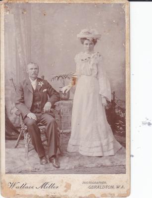 Wedding Portrait of George Knapp and Ellen Stokes
