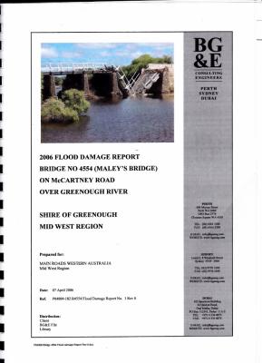 "2006 Flood Damage Report Bridge No 4554 (Maley's Bridge)"