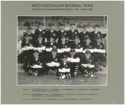 1961 Western Australian Claxton Shield Baseball Team