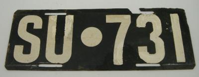 Vehicle Registration Plate SU.731