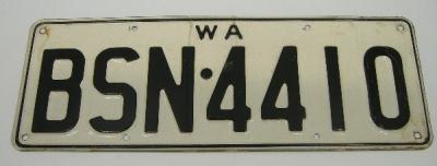 Vehicle Registration Plate BSN 4410