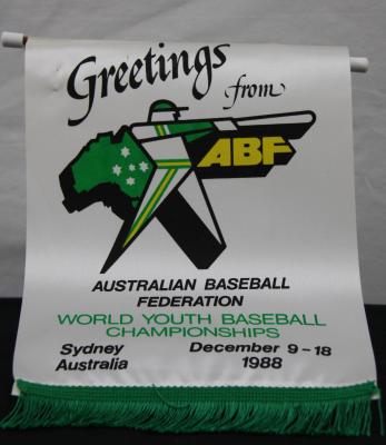 1988 Souvenir pennant from the World Youth Baseball Championships - Sydney, Australia