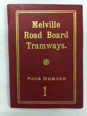 Ticket - Melville Road Board Tramways pass, 1927