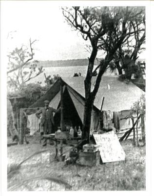 Photograph - Man Beside Large Tent, Point Walter or Applecross, 1898