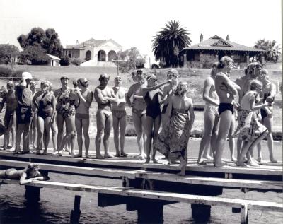 Photograph - Swimmers at Bicton Jetty, 1976