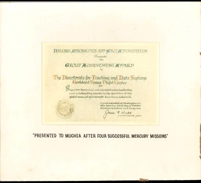 Group Achievement Award presented to Muchea Tracking Station, 1962