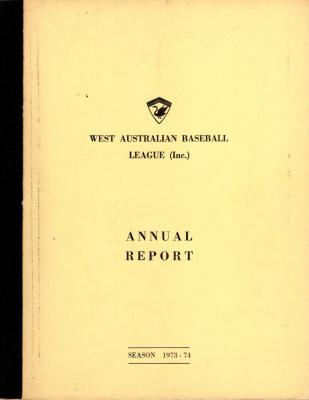 West Australian Baseball League Annual Report 1973-74