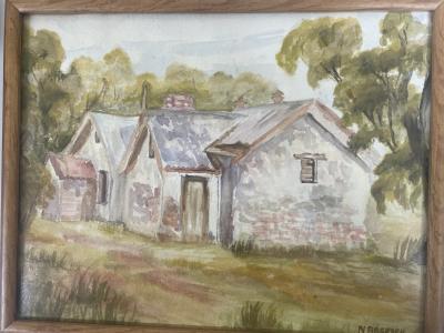 Painting of Busselton Public School in Mitchell Park