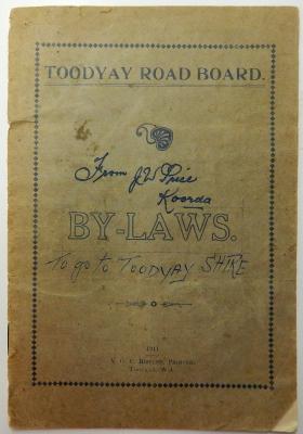 TOODYAY ROAD BOARD BY-LAWS 1911