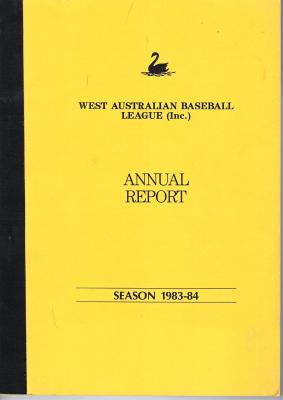 West Australian Baseball League Annual Report 1983-84